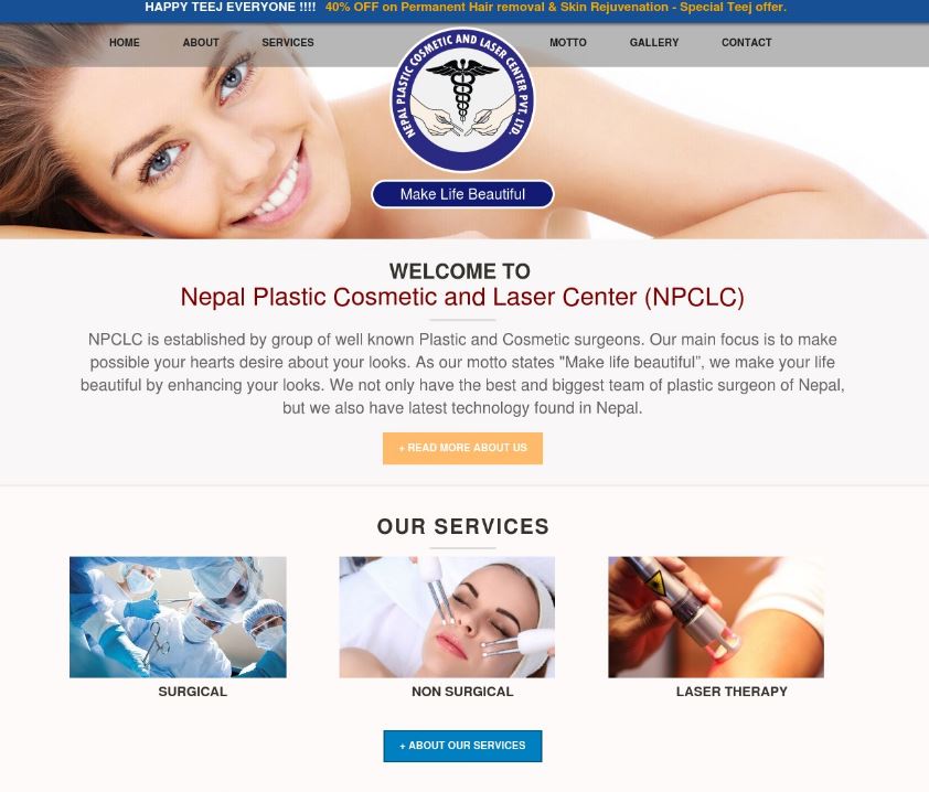 kathmandu clinic of cosmetic surgery website