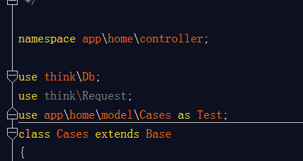 Cannot declare class app\home\controller\Cases because the name is already in use