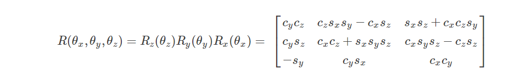 旋转矩阵、欧拉角、四元数理论及其转换关系第4张