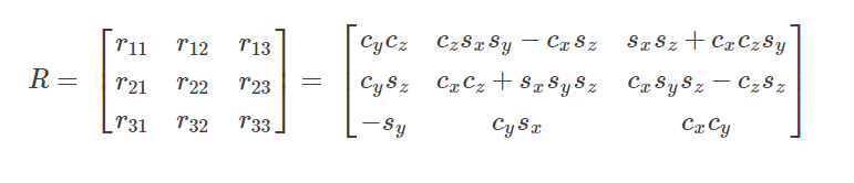 旋转矩阵、欧拉角、四元数理论及其转换关系第5张