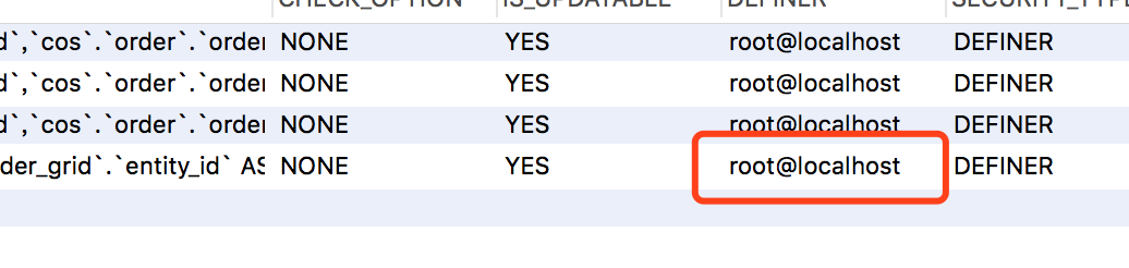 mysql information_scheme 表中deafiner