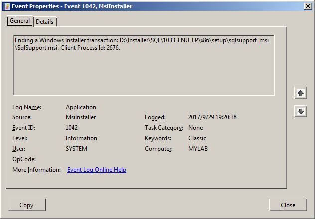 Ending A Windows Installer Transaction Event Id 1042