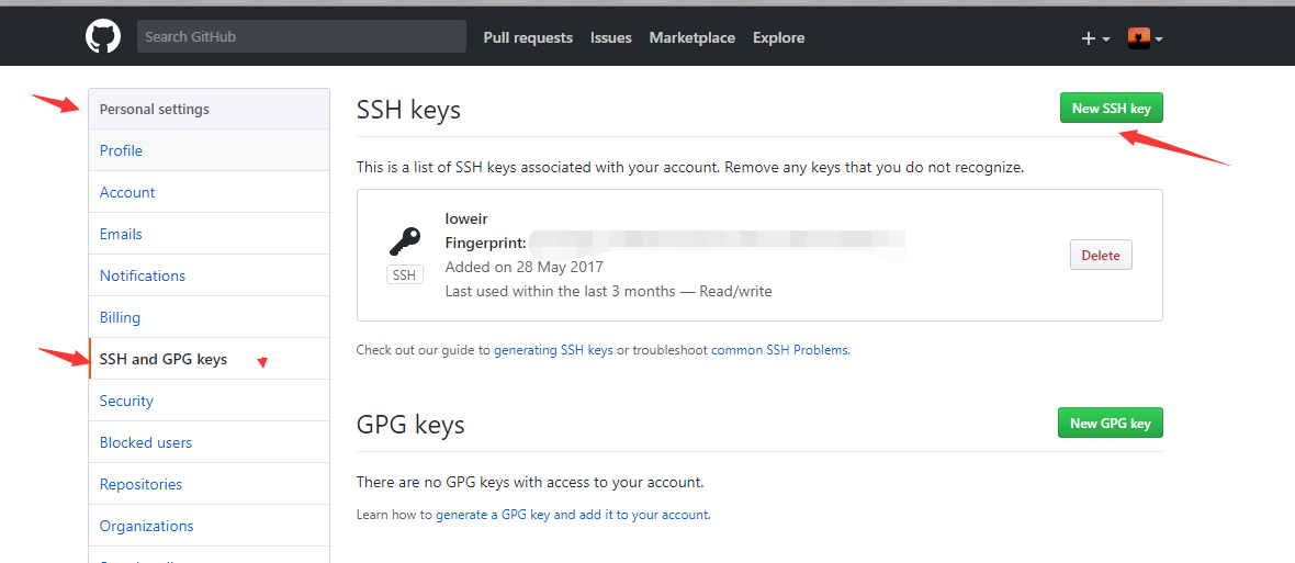 github add ssh key
