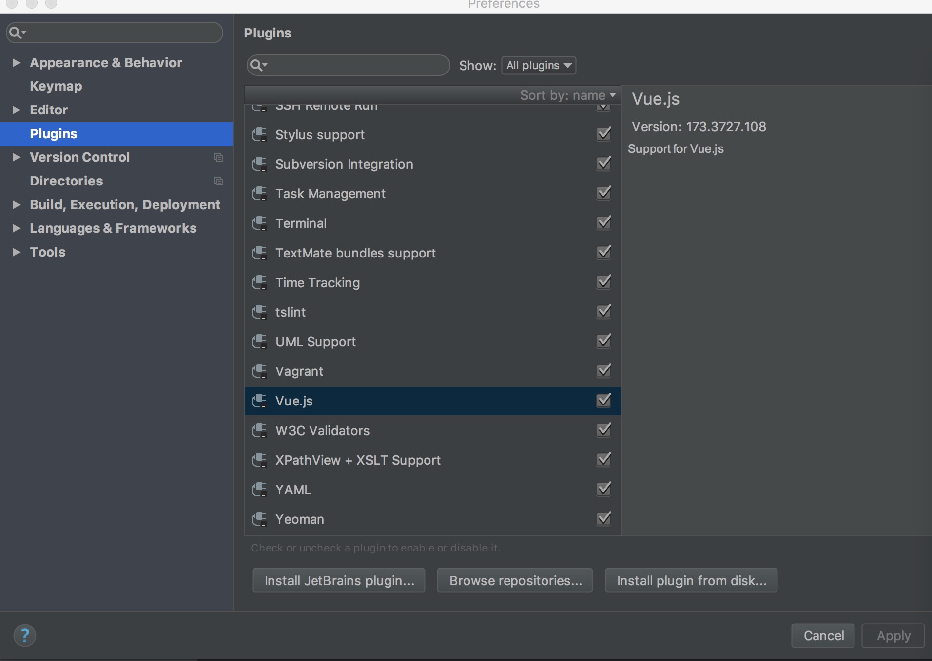 webstorm vue plugin