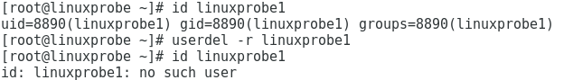 删除用户linuxprobe1