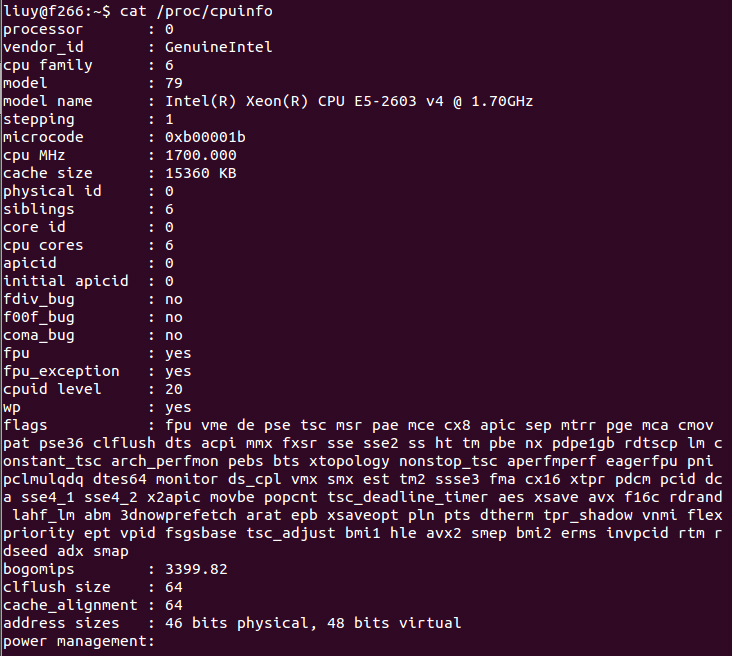 cat proc cpuinfo virtual address