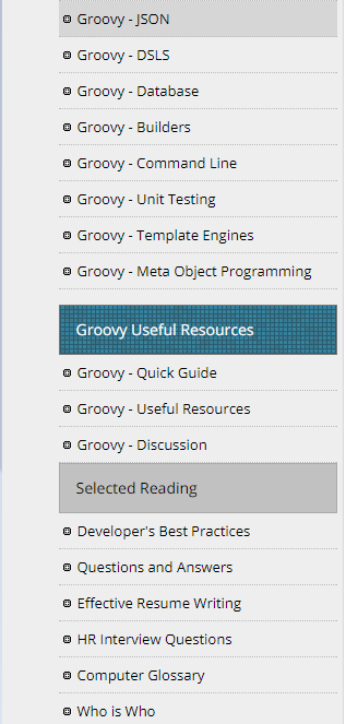 [Groovy] 学习Groovy的好网站（内容全面）