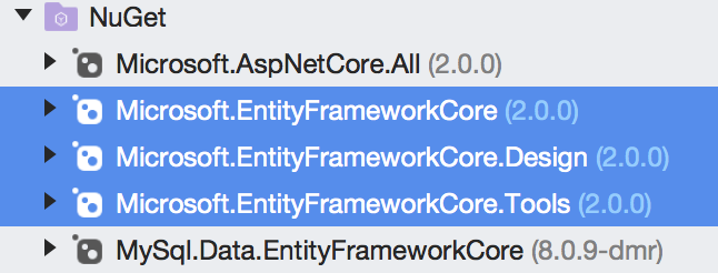 vs for Mac中的启用Entity Framework Core .NET命令行工具第2张