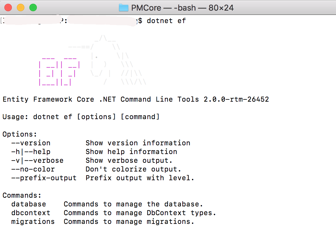 vs for Mac中的启用Entity Framework Core .NET命令行工具第5张