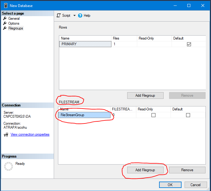 Sql перенос filestream на другой диск