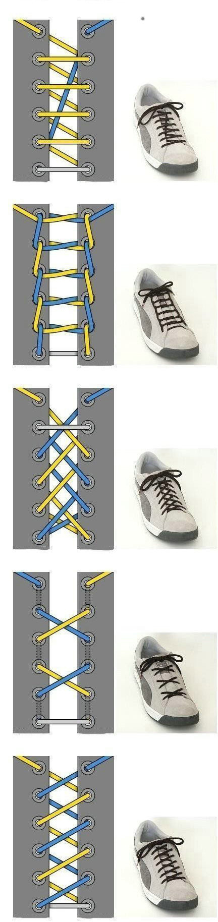 Шнуровка кроссовок с 6 дырками мужские