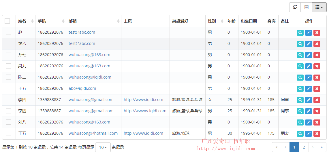 使用插件bootstrap-table实现表格记录的查询、分页、排序等处理第6张