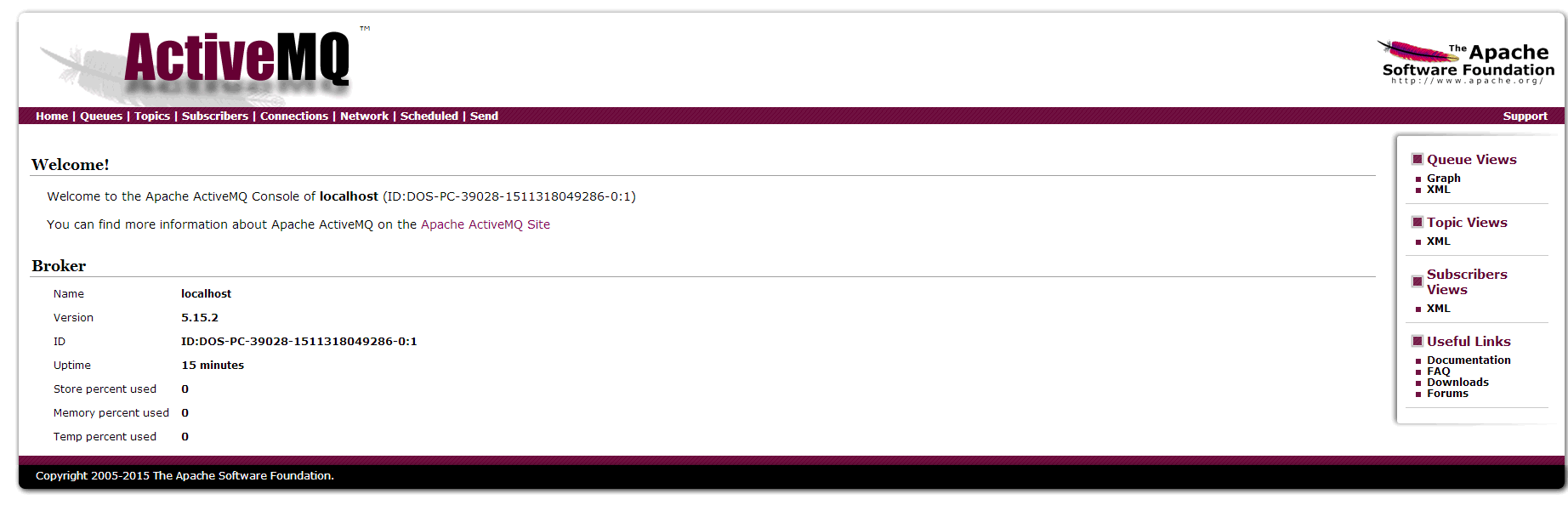 Topic view. ACTIVEMQ. Apache localhost. Localhost Console Windows. Dead Letter queue (DLQ) В Apache ACTIVEMQ.